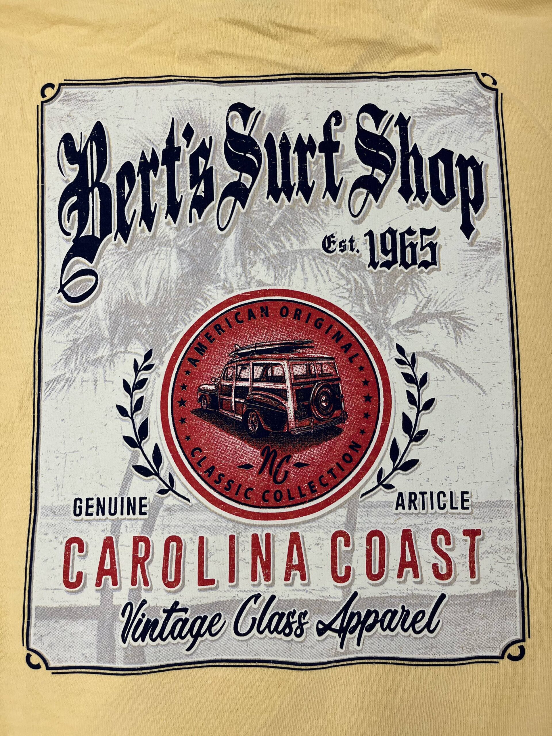 Bert's Surf Shop - Bert's Tee Shirt Circle Poster Woody